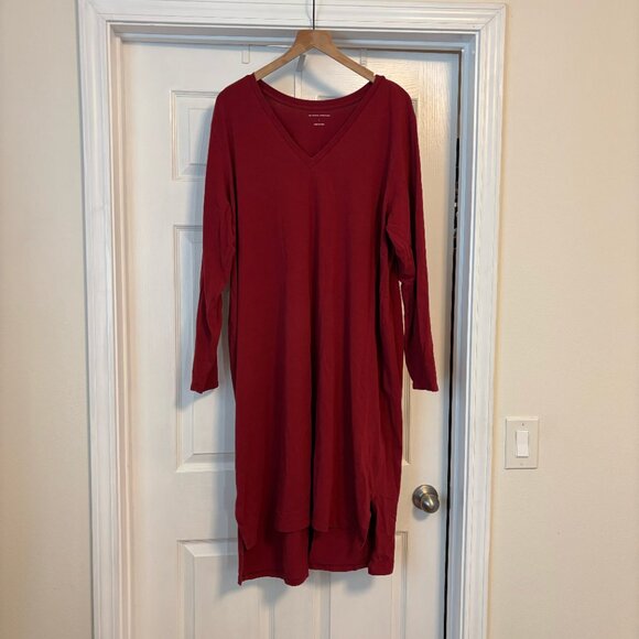 Universal STANDARD Red Long Sleeve Tesino V-Neck Tee Dress Plus Size  L - Picture 3 of 12